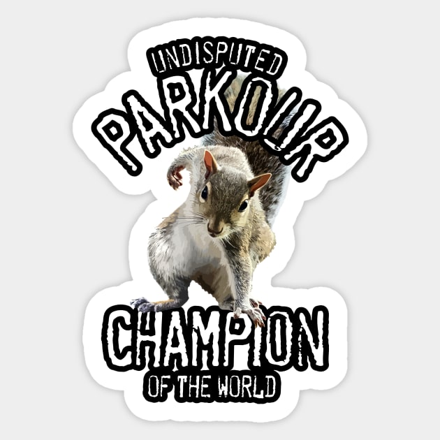 Parkour Squirrel - funny freerunning Sticker by eBrushDesign